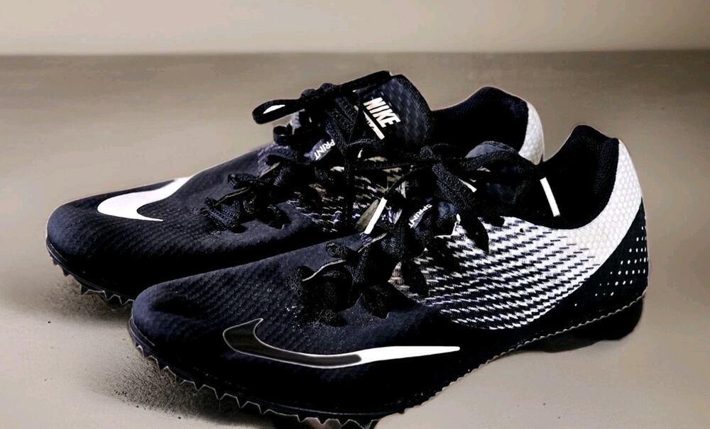 Nike Men's 11.5 Rival S Sprint Running Track Shoes Black White Racing Spikes